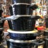 5-Piece Black Granite Speckle Cookware Set with Glass Lids, Ribbed Body & Double Handles