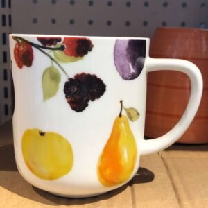 Ceramic Coffee Mug with Fruit Print Design