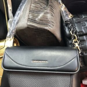 Christina Olk Black Flap Crossbody Bag