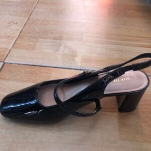 Mirth Kathy Block Heels (Black Patent Leather Mary Jane Slingback Heels for Women)