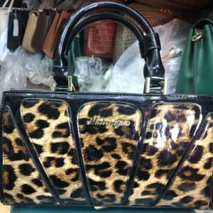 Monanguo Leopard Print Patent Leather Handbag (Luxury Fashion Shoulder Tote Bag for Women)