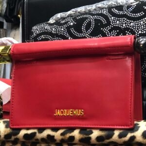 Red Smooth Leather Flap Shoulder Bag