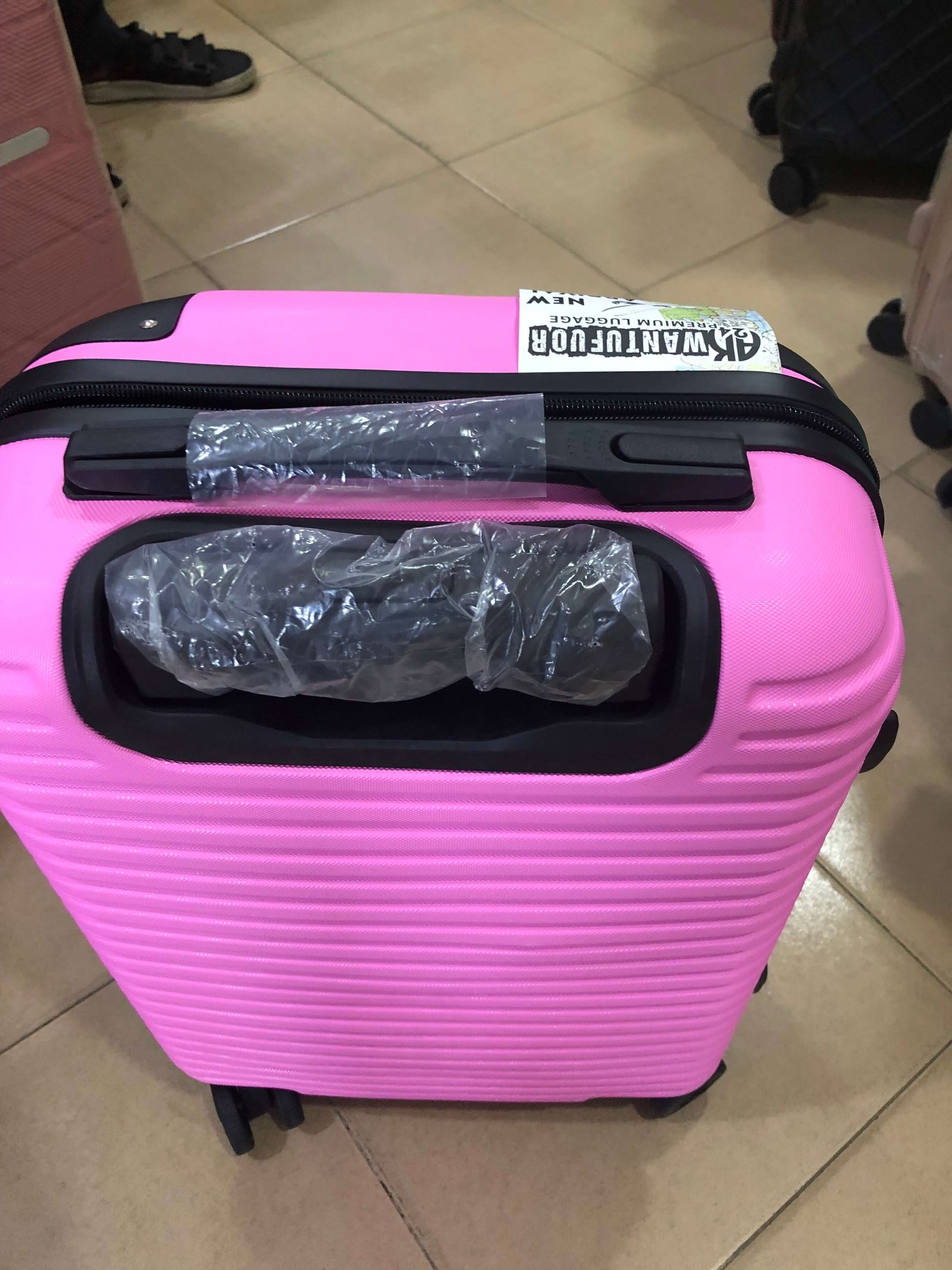 Wantufuor Pink Hard Shell Carry-On Spinner Suitcase