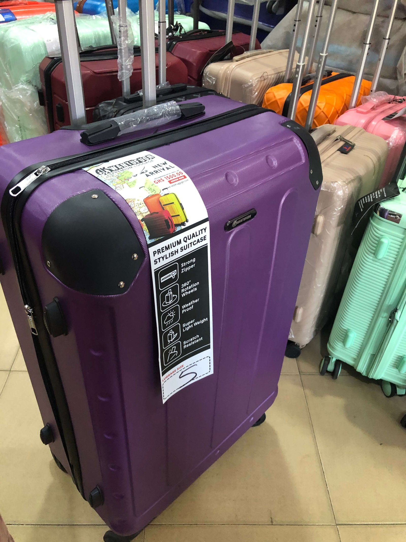 Wantufuor Premium Purple Hard Shell Large Spinner Suitcase