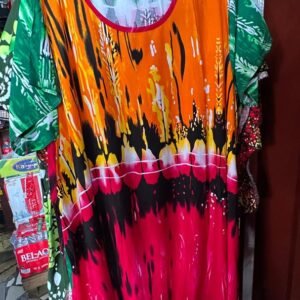 vibrant, multicolor "Love Sahara" African Boubou Maxi Kaftan Dress.