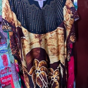 Modern Embellished African Batik Boubou Kaftan Dress