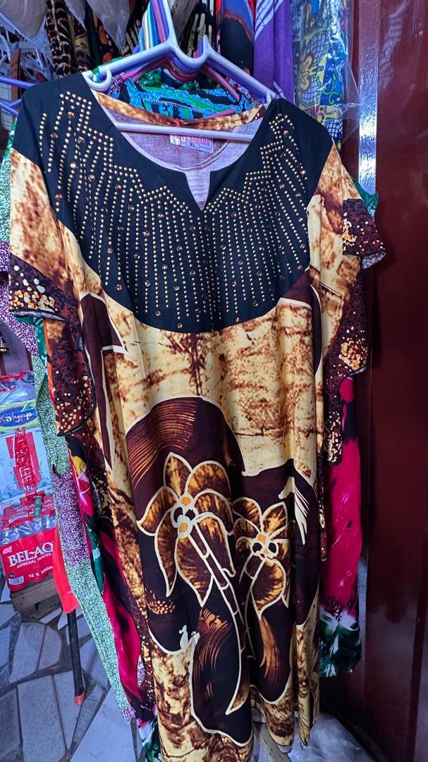 Modern Embellished African Batik Boubou Kaftan Dress
