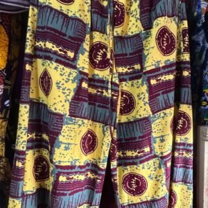 Unisex African Batik Print Wide-Leg Drawstring Pants