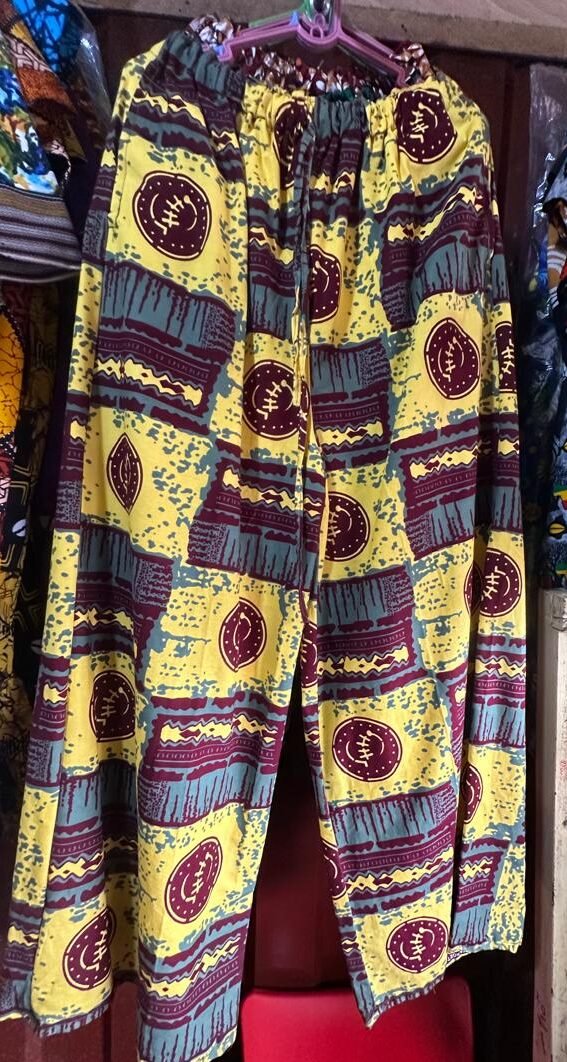Unisex African Batik Print Wide-Leg Drawstring Pants