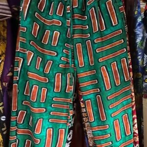 Vibrant Geometric African Print Wide-Leg Unisex Trousers