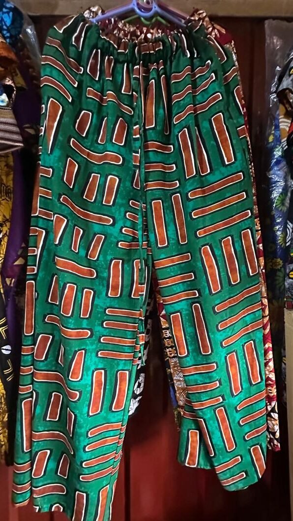 Vibrant Geometric African Print Wide-Leg Unisex Trousers
