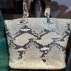 Authentic Christian Dior Lady Dior Medium Python Snakeskin Bag - Silver Hardware