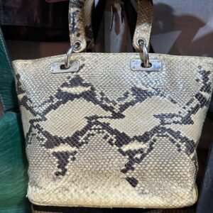 Authentic Christian Dior Lady Dior Medium Python Snakeskin Bag - Silver Hardware