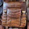 Vintage 1960s Mid-Century Genuine Crocodile/Alligator Skin Satchel Shoulder Bag – Honey Brown